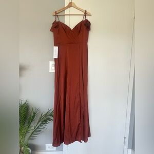 Auburn Satin Bridesmaid Dress